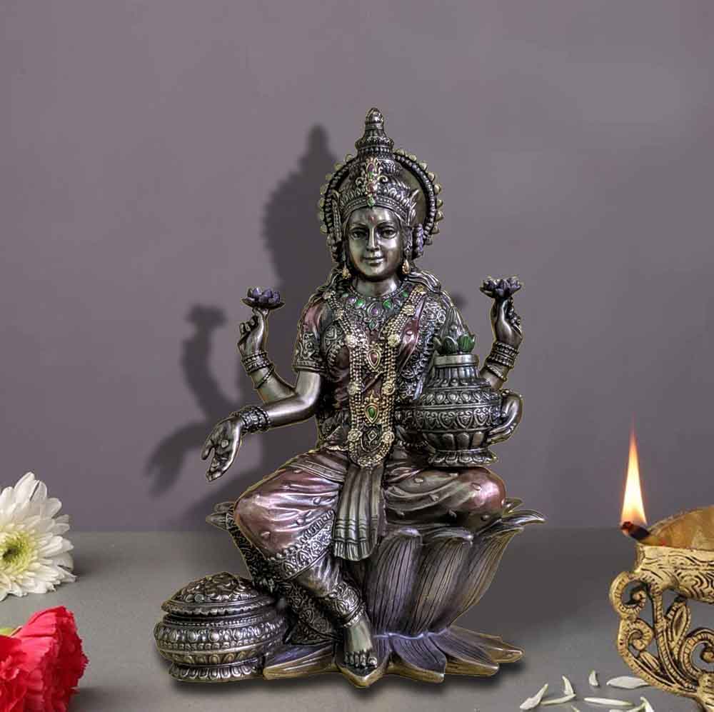Cold Cast Goddess Lakshmi Idol